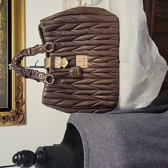 MIU MIU Matellase leather Large Satchel handbag - Picture 14 of 17